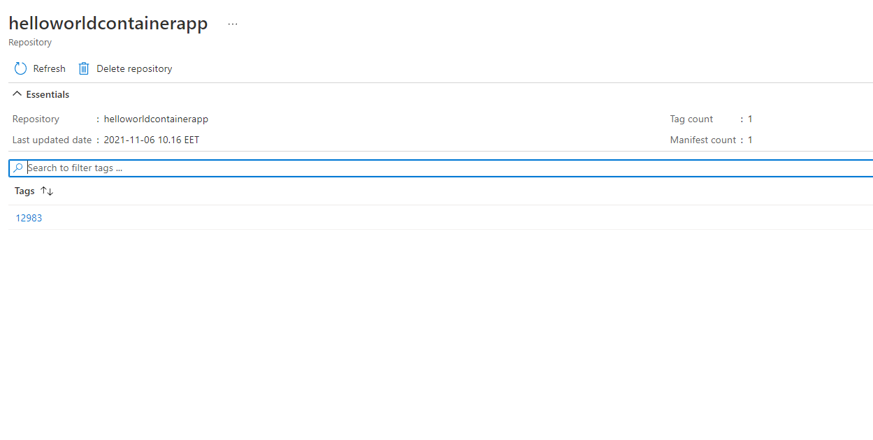 Newly build image should be now available in the container registry