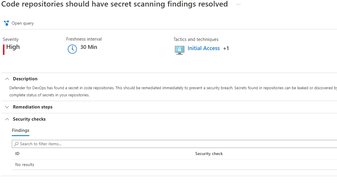 Empty findings page…