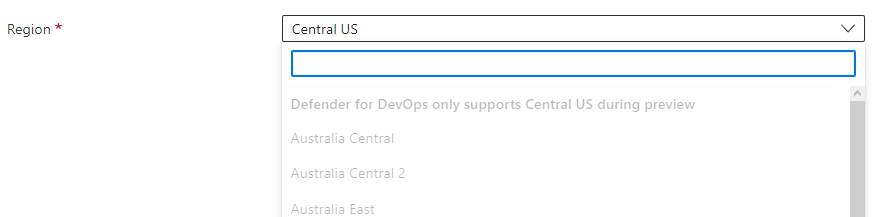 Feature is only available at central US