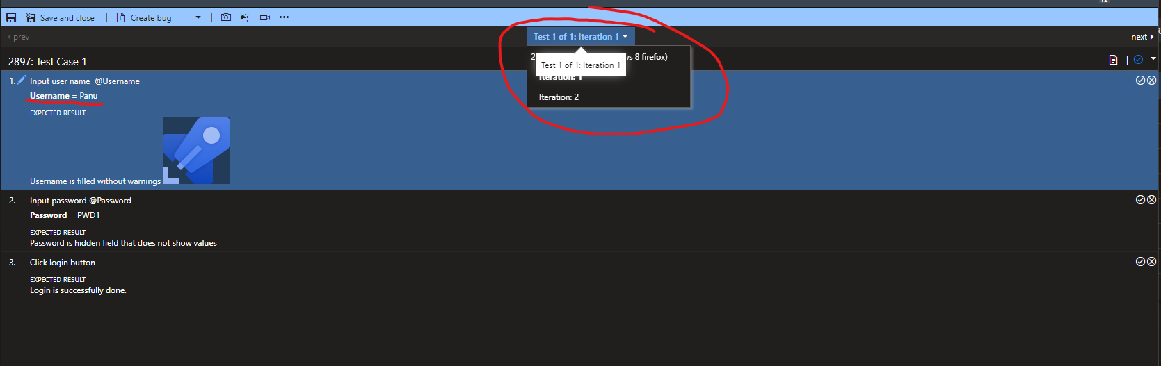 Parameter will create an iteration into test run
