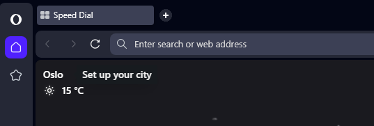 Opera One in dark theme