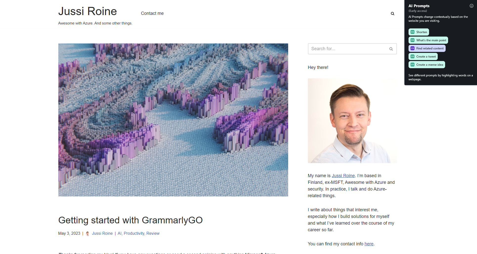 Jussi Roines web page about GarmmarlyGO